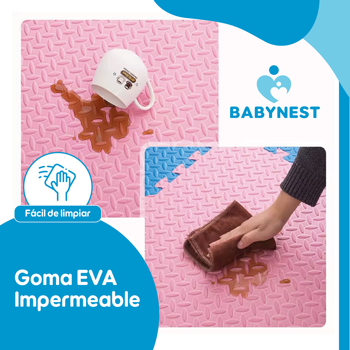 PISO DE GOMA EVA BEBE ALFOMBRA BABYNEST 10MM 60X60CM SET X8 NYB - 4