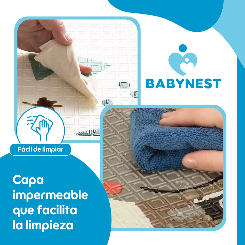 ALFOMBRA BABYNEST ANTIGOLPES BEBÉ PLEGABLE 180X190X1 CM BLANCO - 4