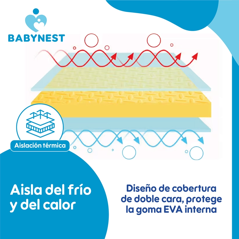 ALFOMBRA BABYNEST ANTIGOLPES BEBÉ PLEGABLE 180X190X1 CM BLANCO - 6