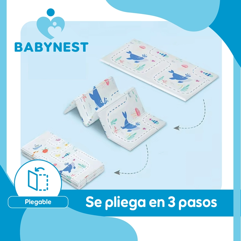 ALFOMBRA BABYNEST ANTIGOLPES BEBÉ PLEGABLE 180X190X1 CM BLANCO - 7