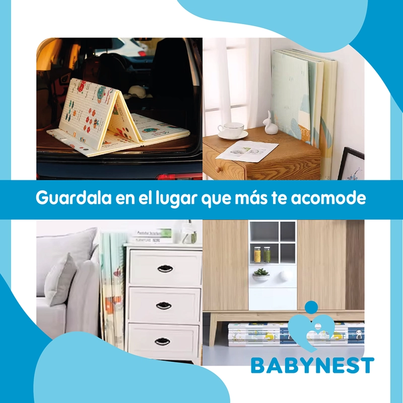 ALFOMBRA BABYNEST ANTIGOLPES BEBÉ PLEGABLE 180X190X1 CM BLANCO - 8