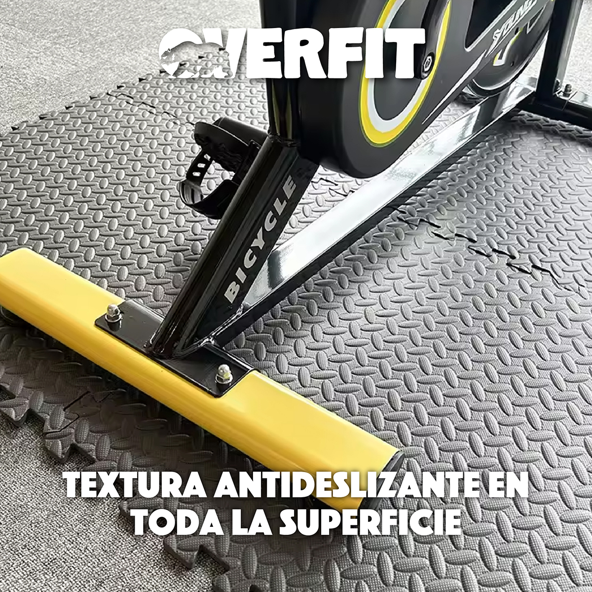 PISO OVERFIT GOMA EVA ALFOMBRA DEPORTIVA GIMANSIO 12MM 60X60 CM X8UN NEGRO - 6
