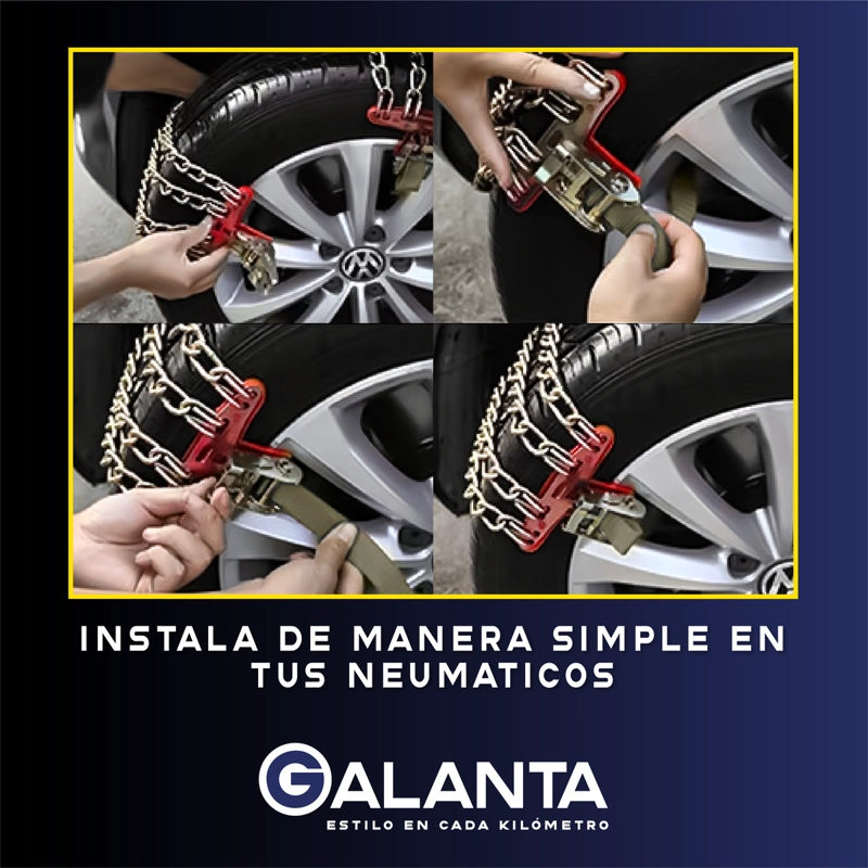 CADENAS PARA NIEVE GALANTA AUTO CAMIONETA SET X6 225-275MM - 7