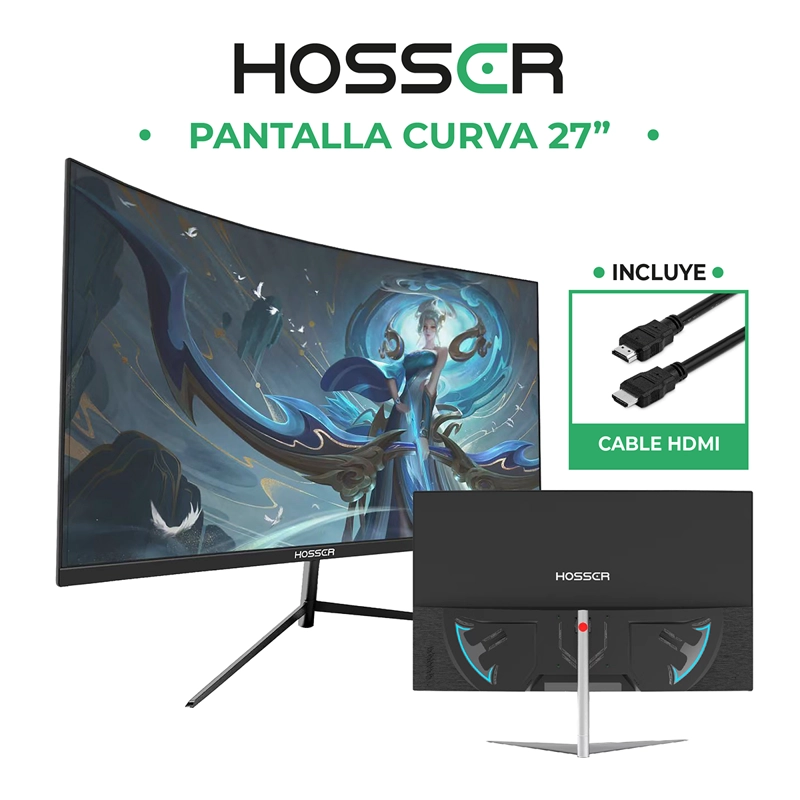 MONITOR GAMER CURVO 27 PULGADAS HOSSER FHD GAMING MONITOR - 7