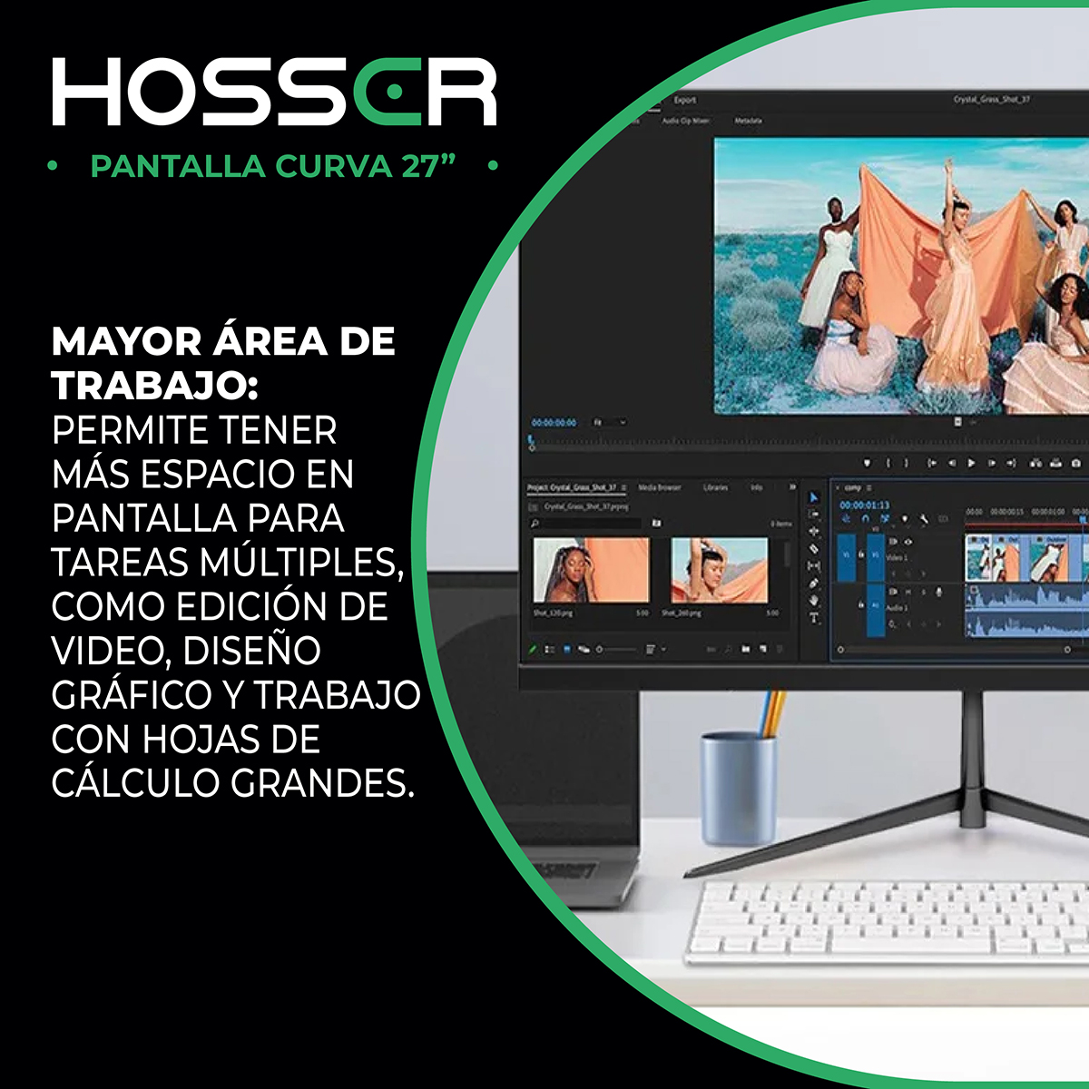 MONITOR GAMER CURVO 27 PULGADAS HOSSER FHD GAMING MONITOR - 8
