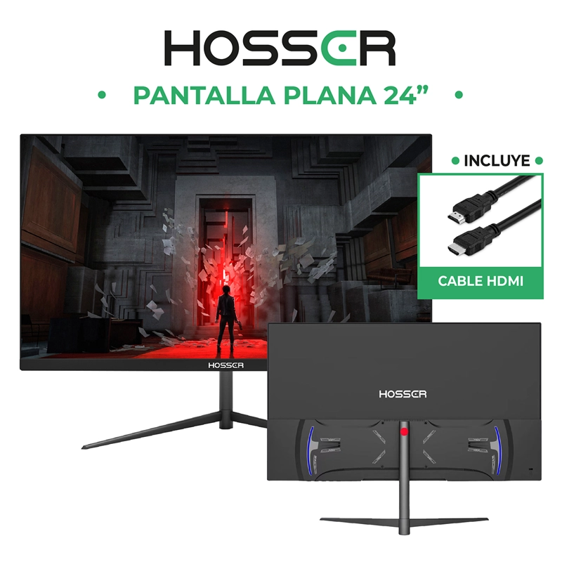 MONITOR HOSSER NOTEBOOK PC PLANO 24 PULGADAS FULL HD HDMI - 6