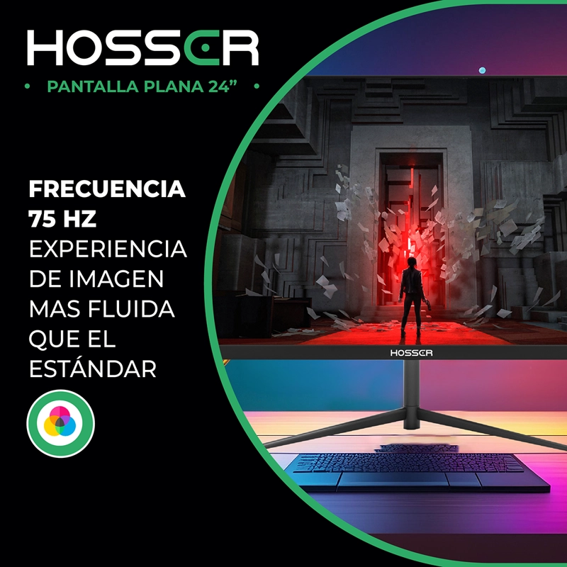 MONITOR HOSSER NOTEBOOK PC PLANO 24 PULGADAS FULL HD HDMI - 7