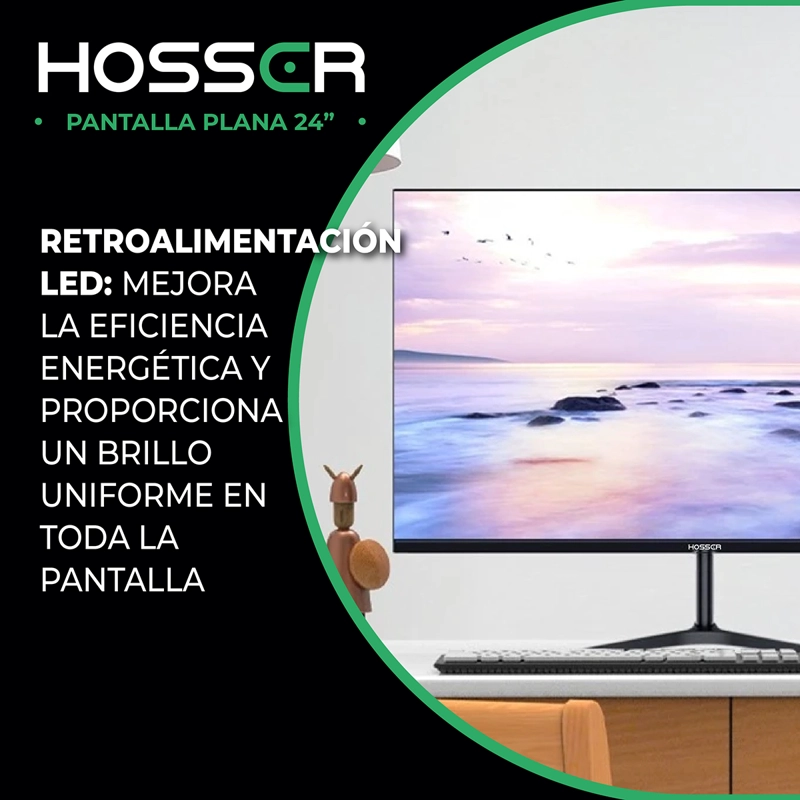 MONITOR HOSSER NOTEBOOK PC PLANO 24 PULGADAS FULL HD HDMI - 8