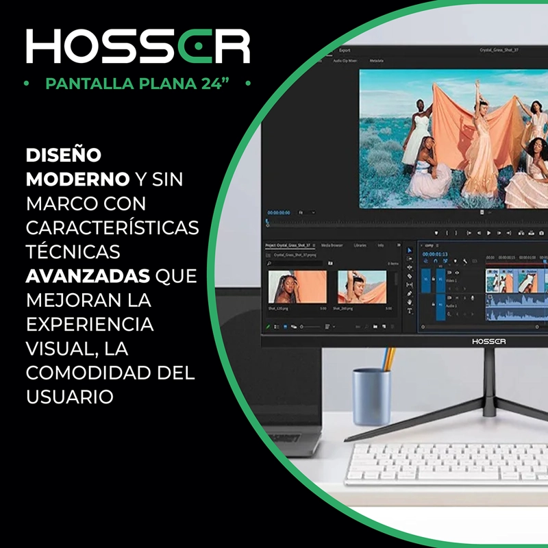 MONITOR HOSSER NOTEBOOK PC PLANO 24 PULGADAS FULL HD HDMI - 9