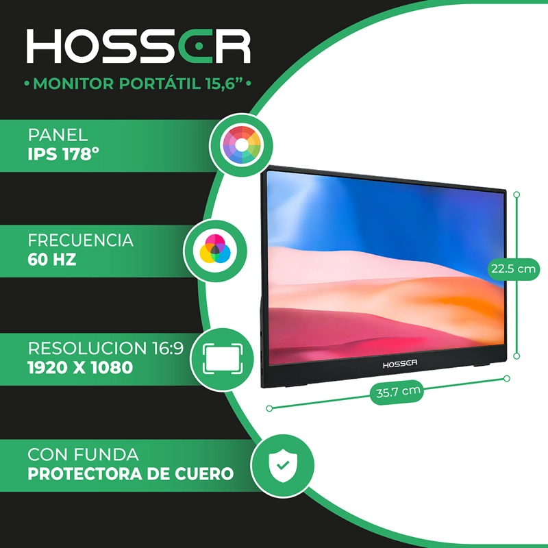 MONITOR HOSSER NOTEBOOK PORTÁTIL GAMING 15.6 FHD PARLANTE - 2