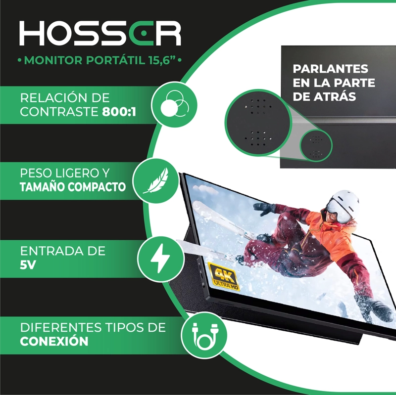 MONITOR HOSSER NOTEBOOK PORTÁTIL GAMING 15.6 FHD PARLANTE - 3