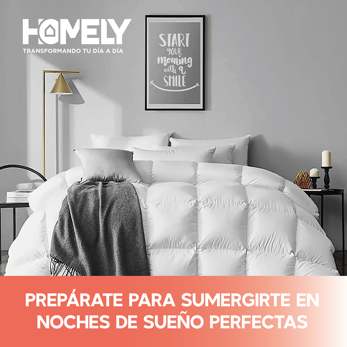CUBRECAMA HOMELY KING BLANCO COBERTOR PLUMA PECHO GANSO LUXURY - 9