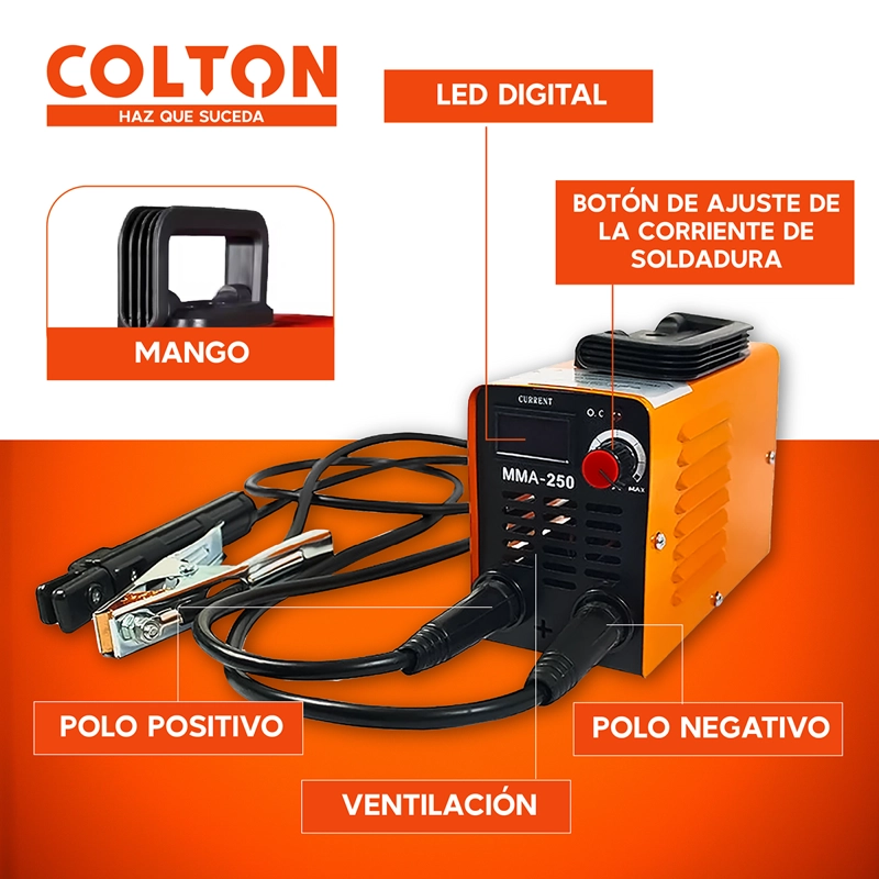 SOLDADORA INVERTER COLTON 4KW 220V + ACCESORIOS - 4