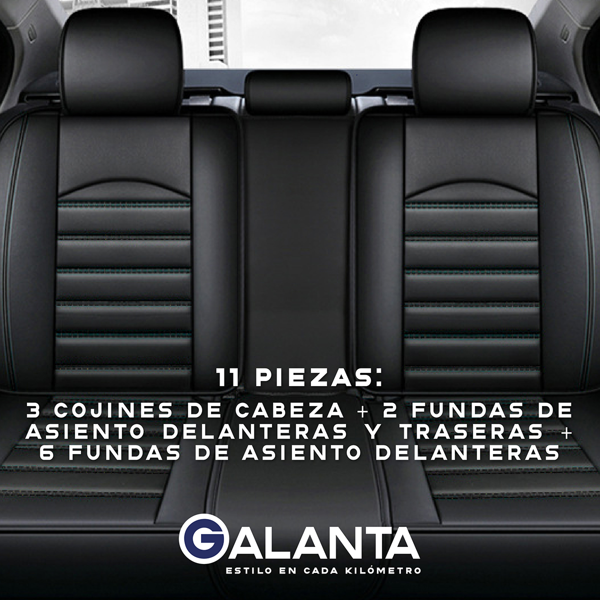 FUNDA CUBRE ASIENTO GALANTA ECOCUERO SET 5 ASIENTOS LUXURY - 4