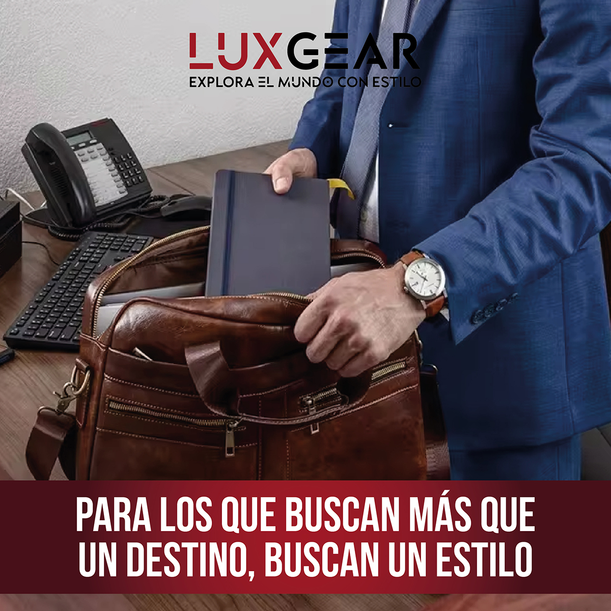 MALETIN CUERO LUXGEAR OFICINA NOTEBOOK TABLET 15.6 PULGADAS - 7