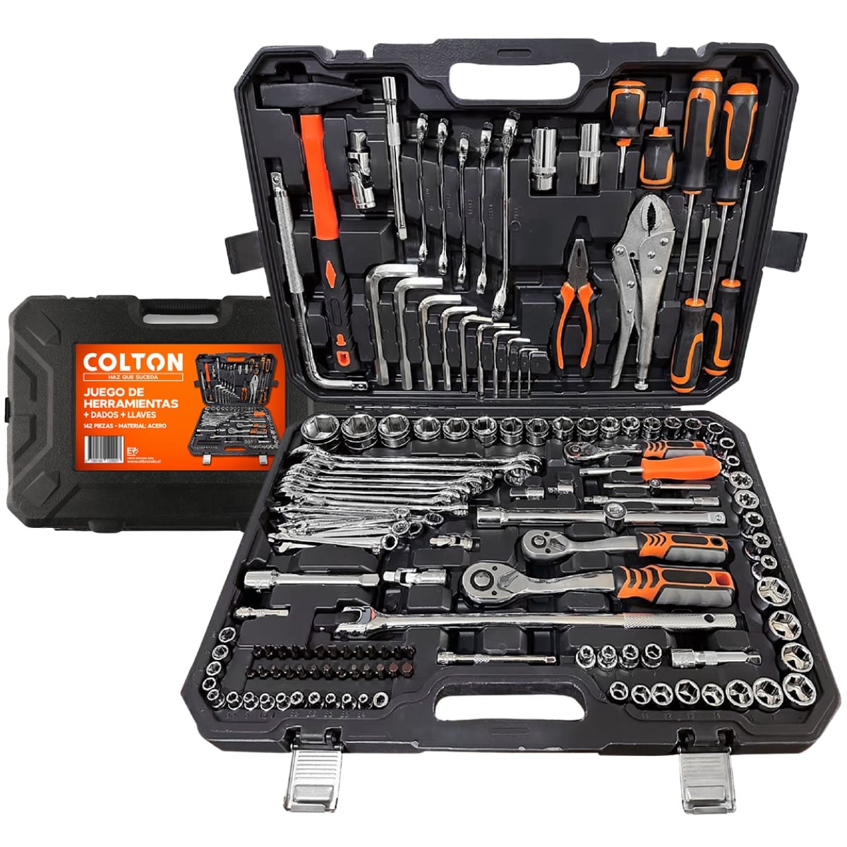 SET 142 HERRAMIENTAS MANUALES COMBINADAS MECÁNICAS DADOS - 1