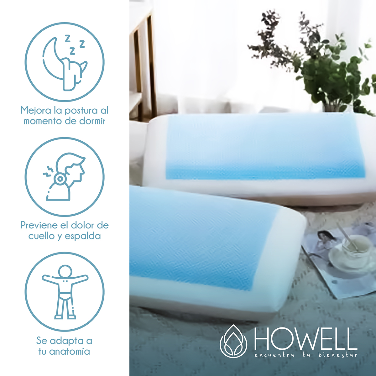 ALMOHADA GEL ORTOPE DICA VISCOELASTICA HOWELL MEMORY 60X40CM - 3