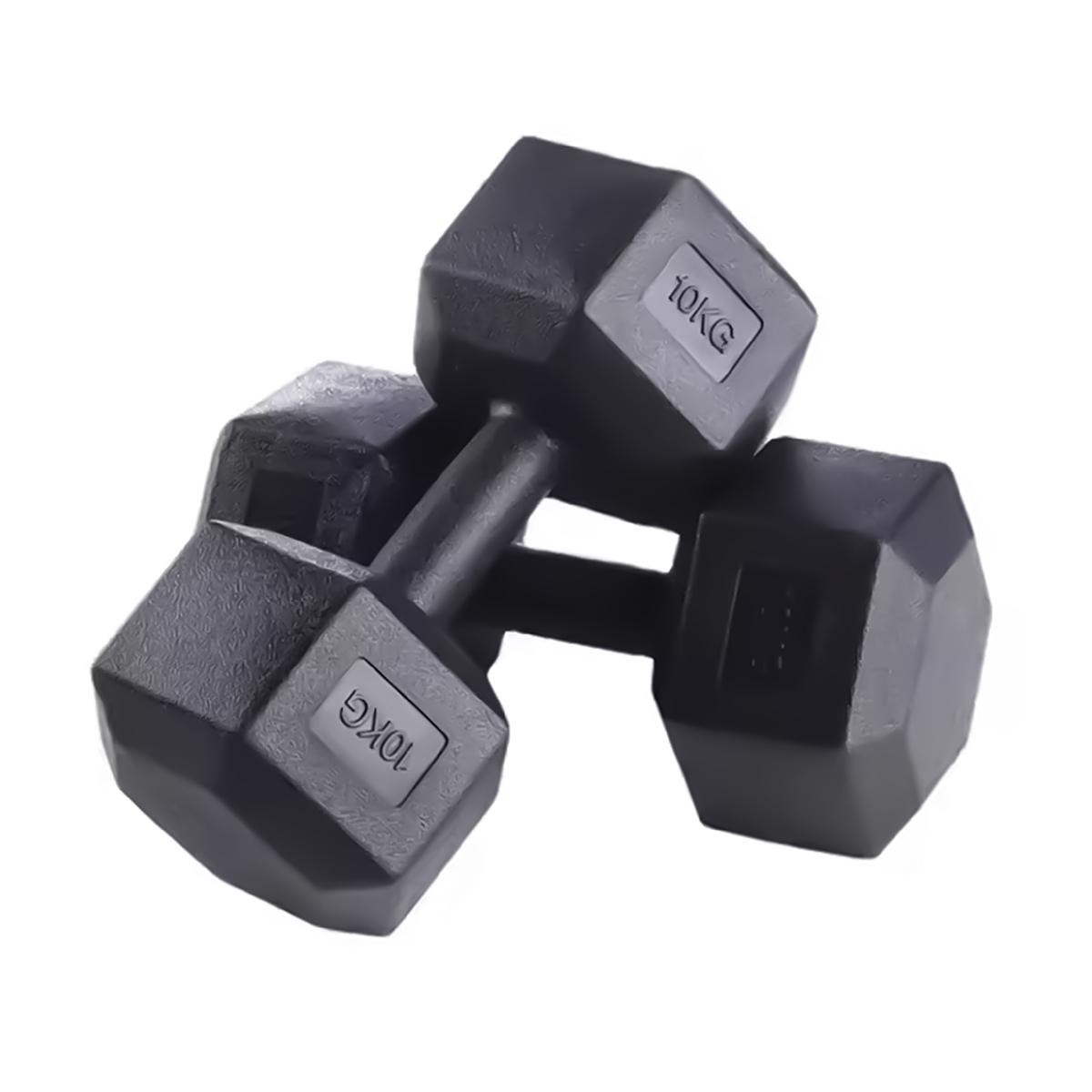 MANCUERNA HEXAGONAL 10KG PAR SET X2 PESAS PVC 20KG OVERFIT - 1