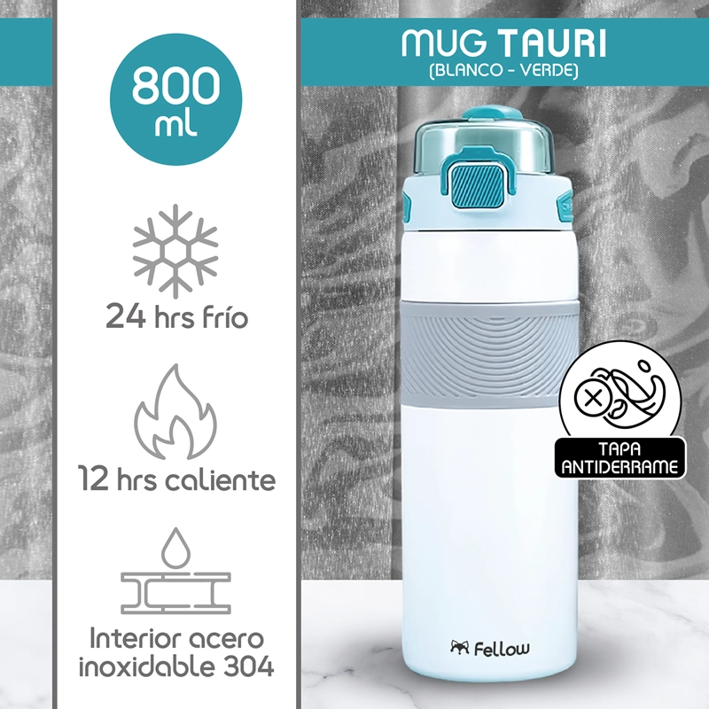 TERMO BOTELLA TERMICA TAURI BY FELLOW MUG AGUA CAFE 800ML - 2