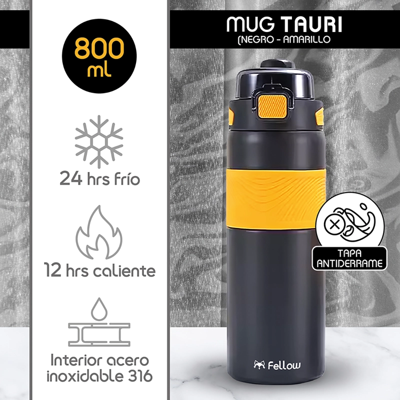 TERMO BOTELLA TERMICA TAURI BY FELLOW MUG CAFE AGUA 800ML - 2