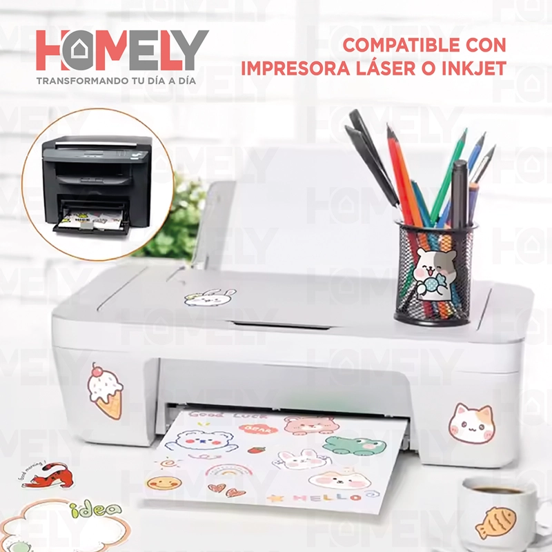 PAPEL FOTOGRAFICO GLOSSY ADHESIVO A4 135 GRS HOMELY 100 HOJA - 4