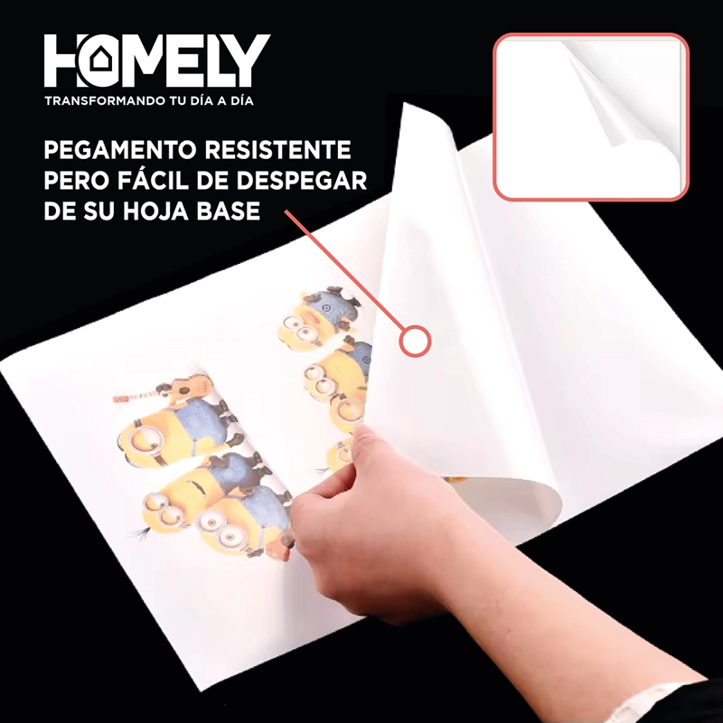PAPEL FOTOGRAFICO GLOSSY ADHESIVO A4 135 GRS HOMELY 100 HOJA - 5