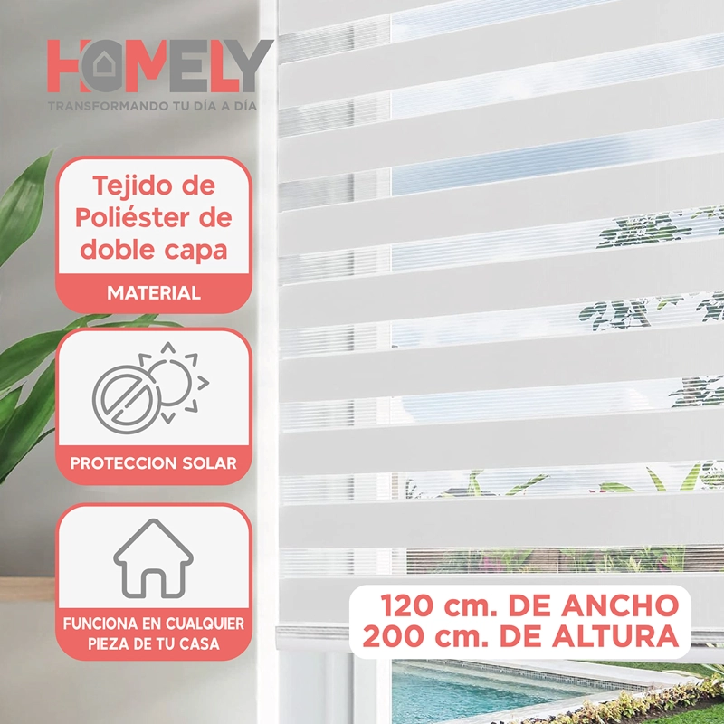 CORTINAS ROLLER DUO DIA Y NOCHE ZEBRA 120X200CM HOMELY - 2