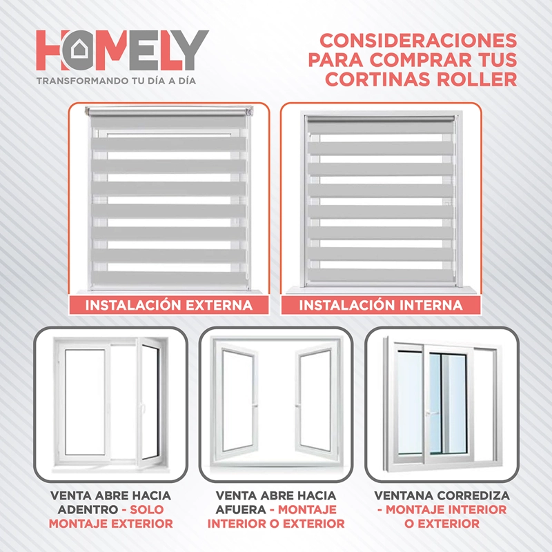 CORTINAS ROLLER DUO DIA Y NOCHE ZEBRA 120X200CM HOMELY - 3