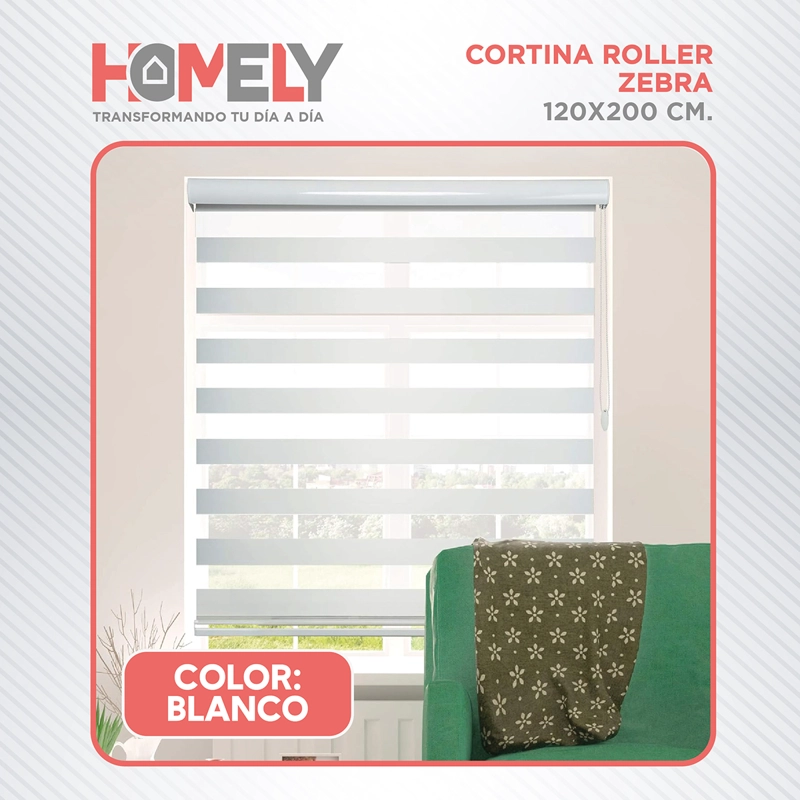 CORTINAS ROLLER DUO DIA Y NOCHE ZEBRA 120X200CM HOMELY - 9