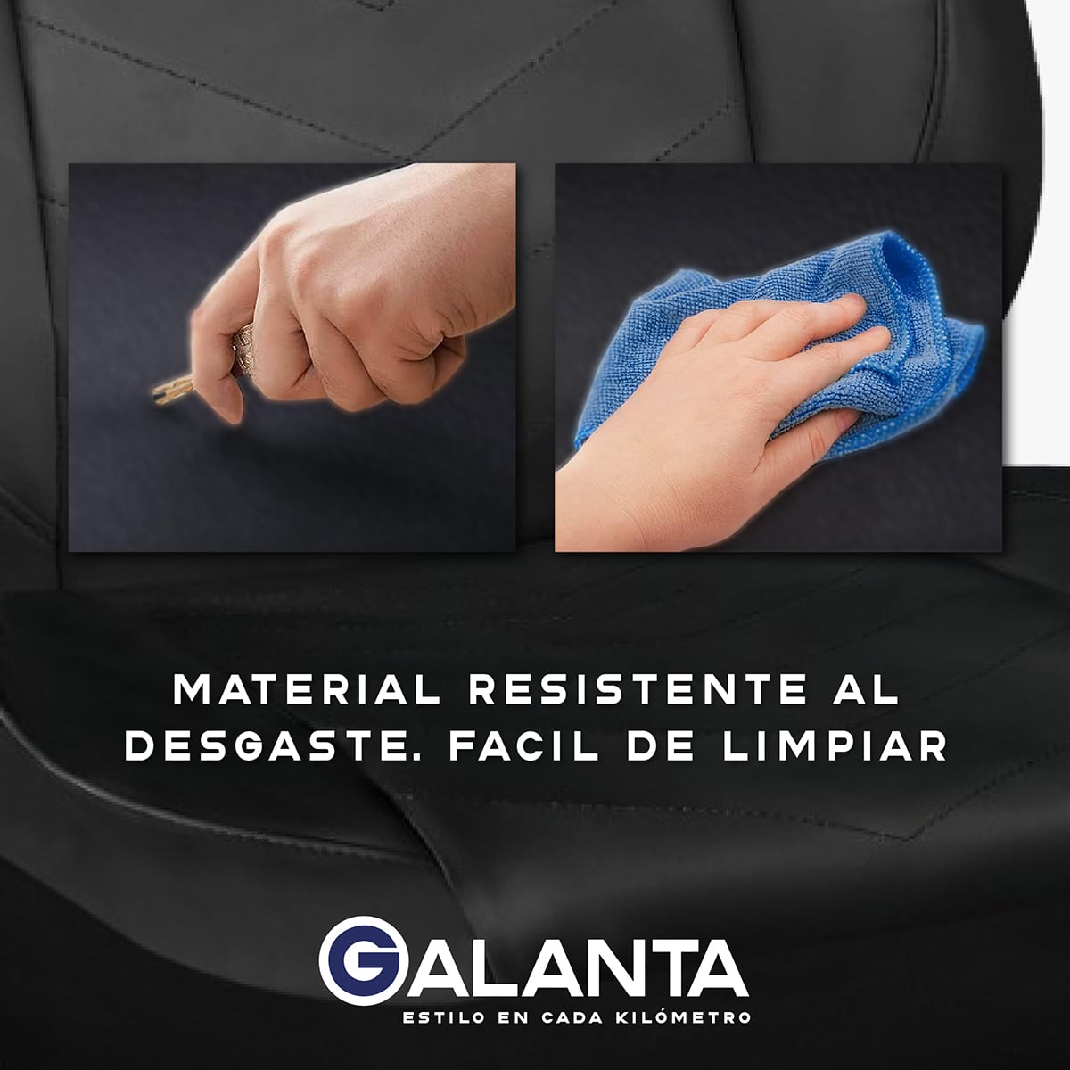 FUNDA CUBRE ASIENTO GALANTA LUXURY NEGRO 4.8MM 18D FOAM - 5