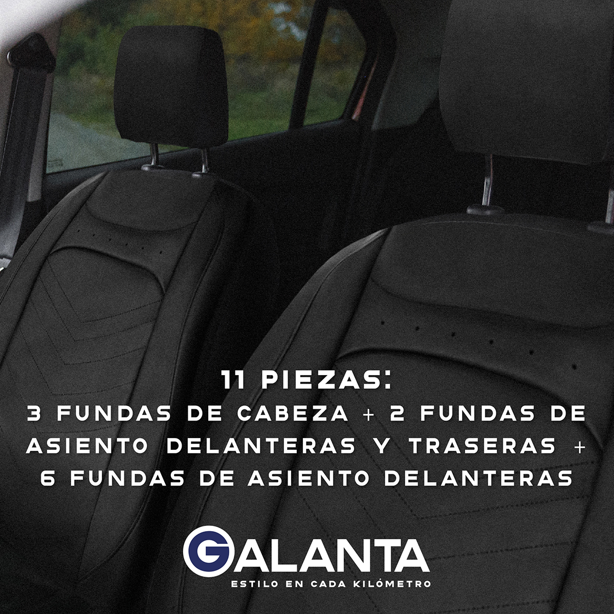FUNDA CUBRE ASIENTO GALANTA LUXURY NEGRO 4.8MM 18D FOAM - 6