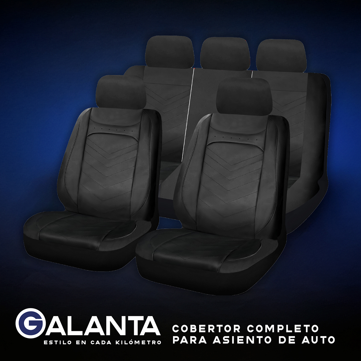 FUNDA CUBRE ASIENTO GALANTA LUXURY NEGRO 4.8MM 18D FOAM - 8