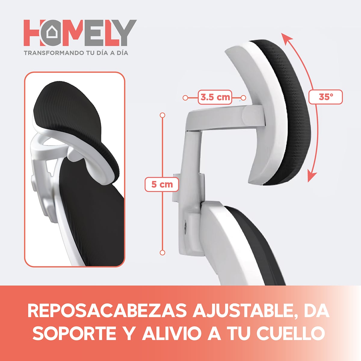 SILLA OFICINA HOMELY ERGONÓMICA NEGRO ESCRITORIO EJECUTIVA GERENCIAL - 3