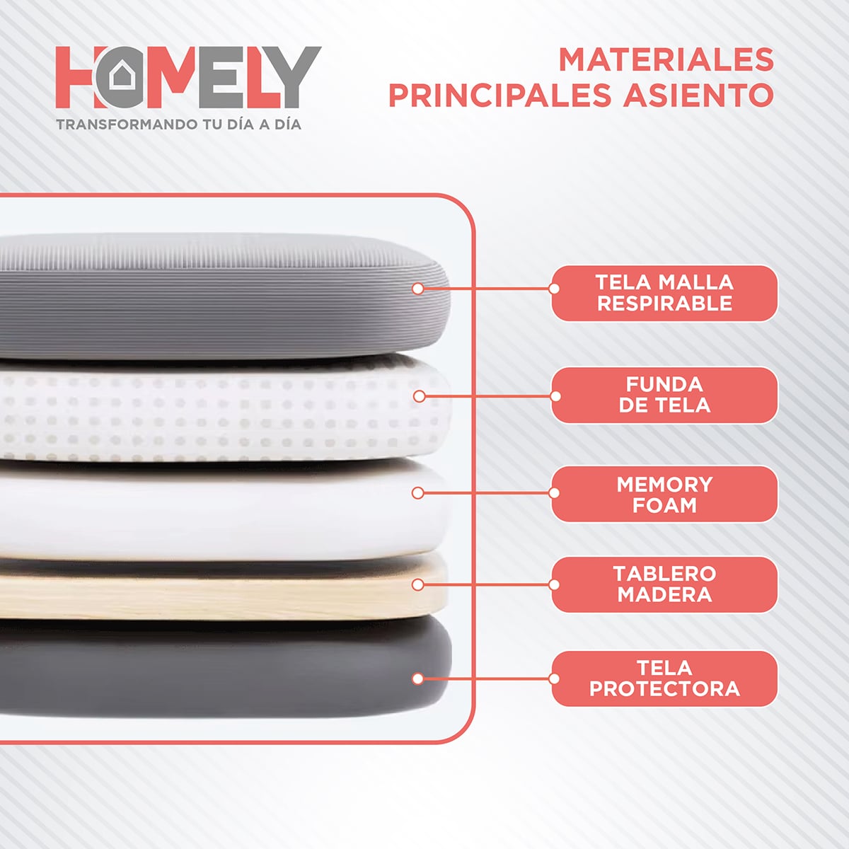 SILLA OFICINA HOMELY ERGONÓMICA NEGRO ESCRITORIO EJECUTIVA GERENCIAL - 4