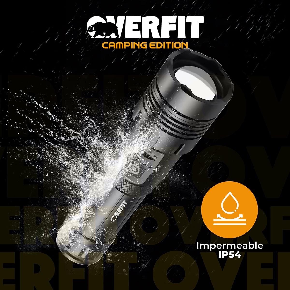 LINTERNA LED LARGO ALCANCE TACTICA RECARGABLE OVERFIT 1500LM - 8