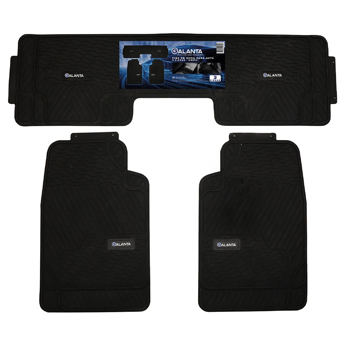 PISO DE GOMA AUTO SUV 3 ALFOMBRA GALANTA UNIVERSAL AJUSTABLE - 1