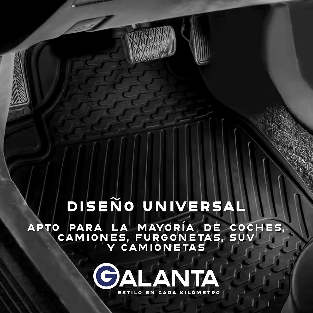 PISO DE GOMA AUTO SUV 3 ALFOMBRA GALANTA UNIVERSAL AJUSTABLE - 7