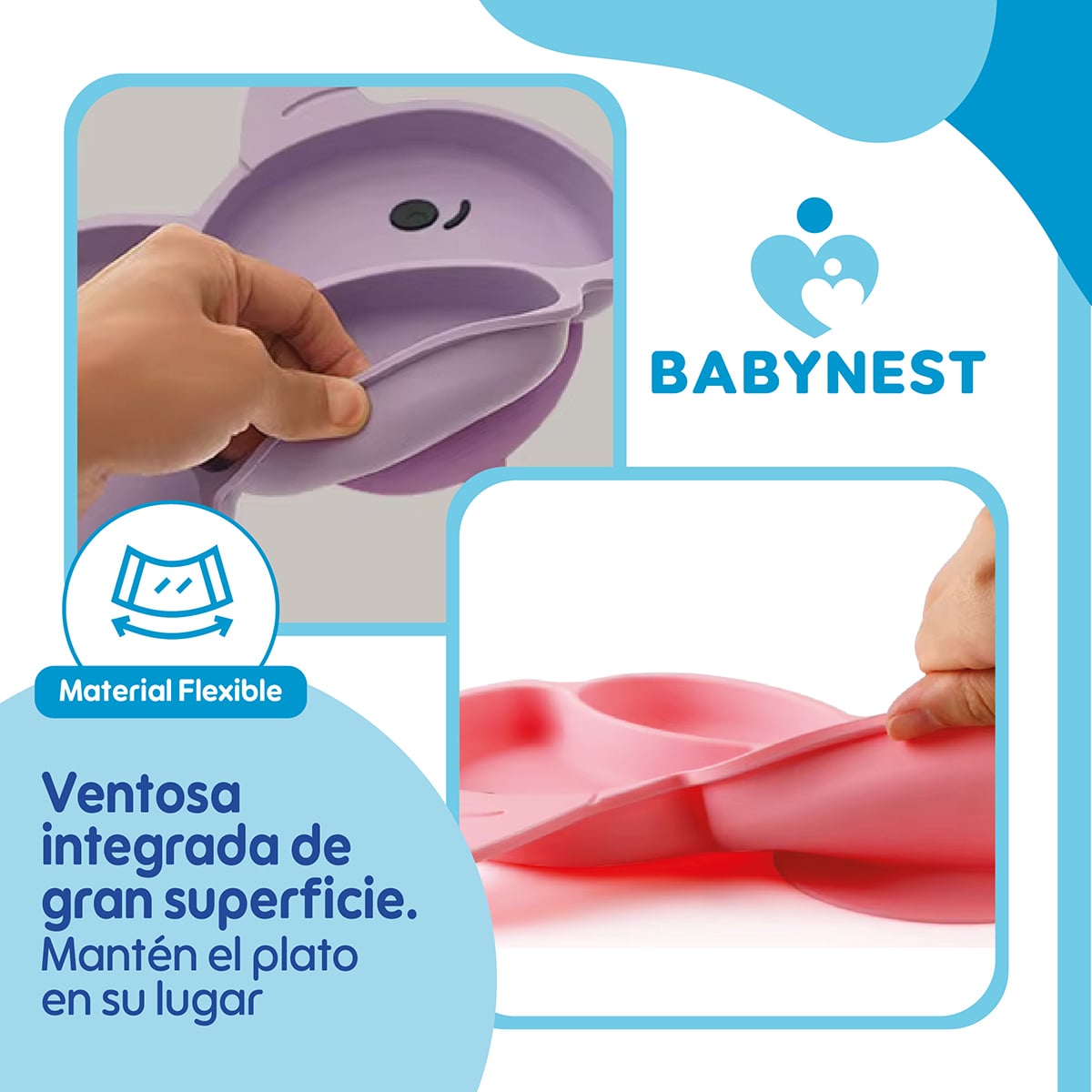 SET ALIMENTACION SILICONA BEBE 10P ANTIDESLIZANTE BABYNEST - 8