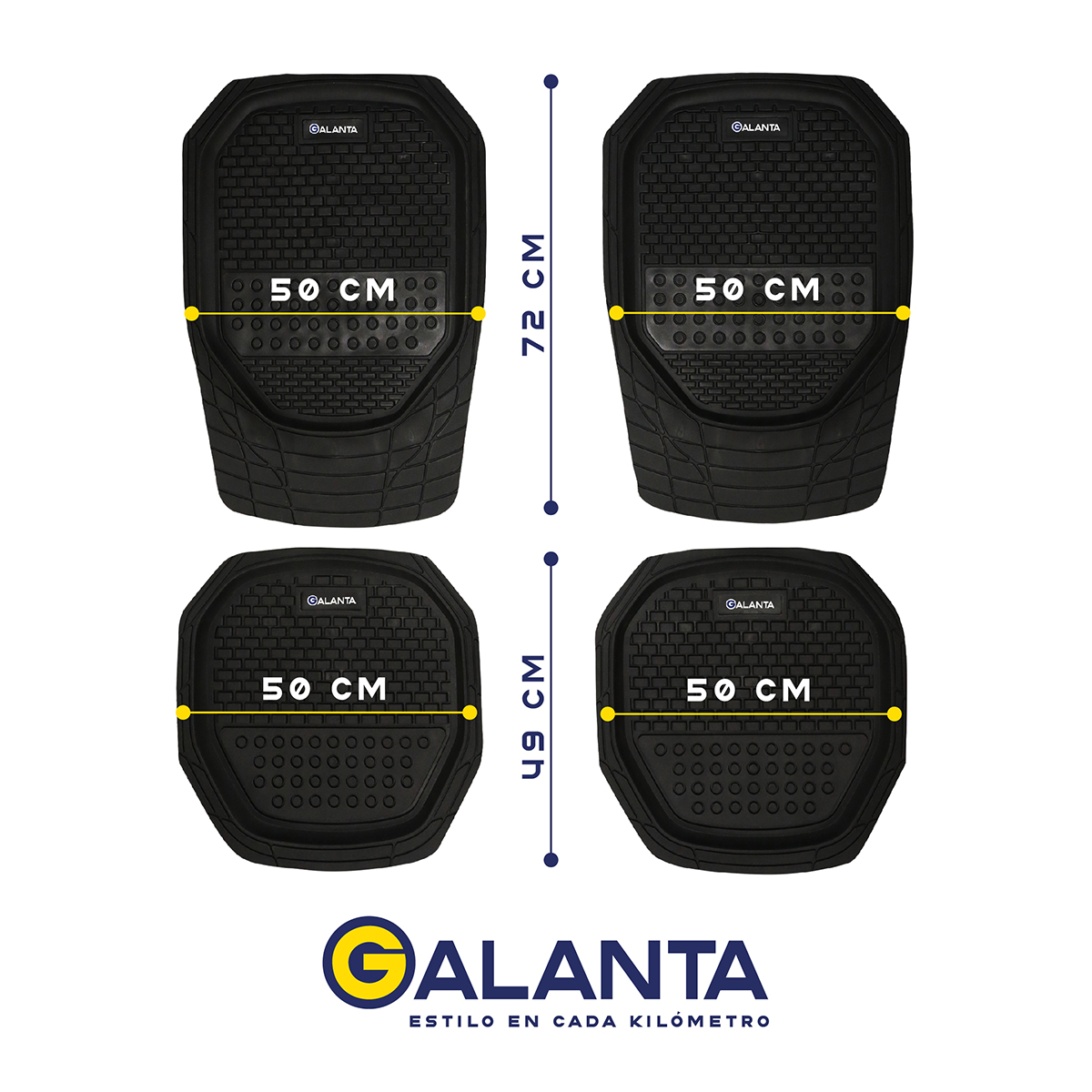 ALFOMBRA 4 PISO DE GOMA AUTO SUV GALANTA UNIVERSAL AJUSTABLE - 2