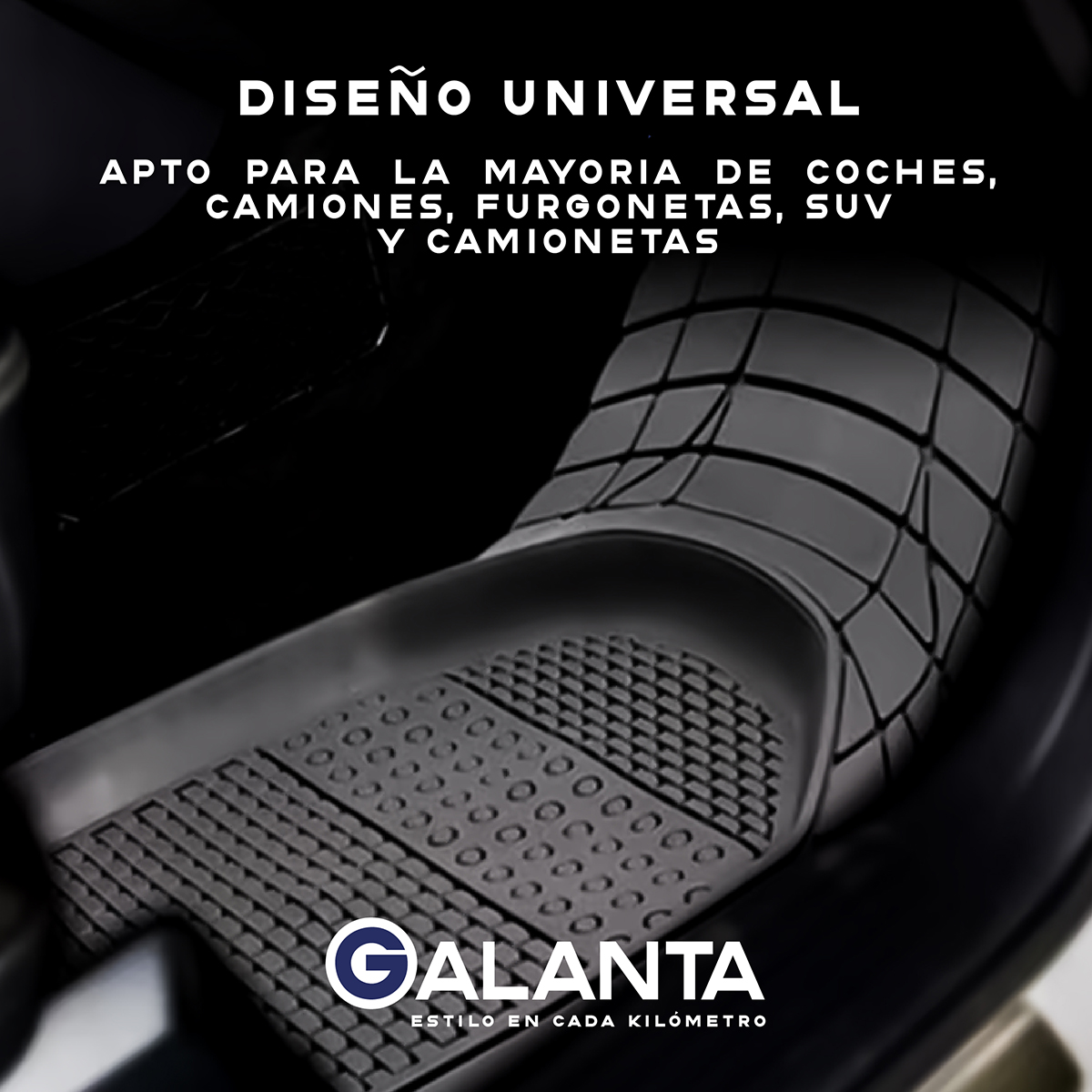 ALFOMBRA 4 PISO DE GOMA AUTO SUV GALANTA UNIVERSAL AJUSTABLE - 3