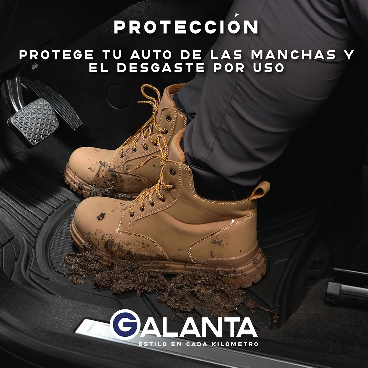ALFOMBRA 4 PISO DE GOMA AUTO SUV GALANTA UNIVERSAL AJUSTABLE - 7