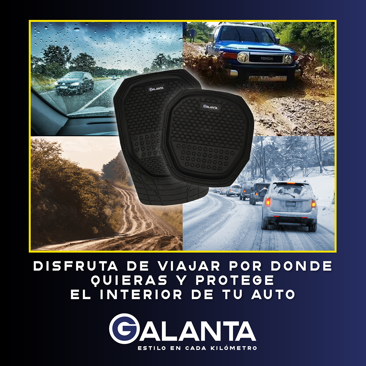 ALFOMBRA 4 PISO DE GOMA AUTO SUV GALANTA UNIVERSAL AJUSTABLE - 8