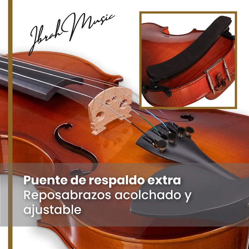VIOLIN 4/4 ACUSTICO IBRAH MUSIC ESTUCHE Y ARCO + ACCESORIOS - 6