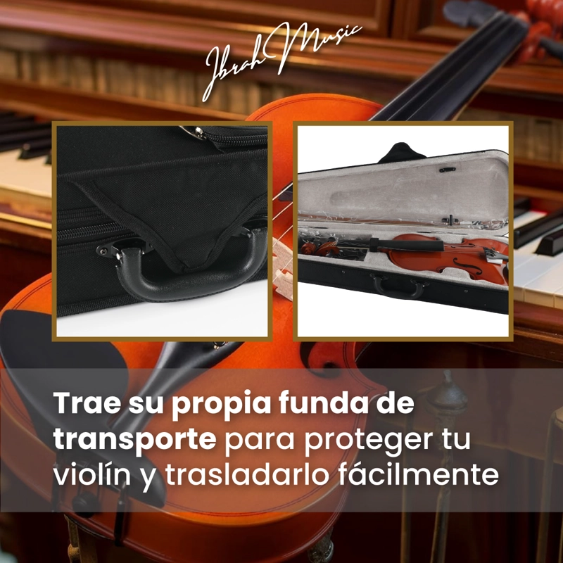 VIOLIN 4/4 ACUSTICO IBRAH MUSIC ESTUCHE Y ARCO + ACCESORIOS - 7