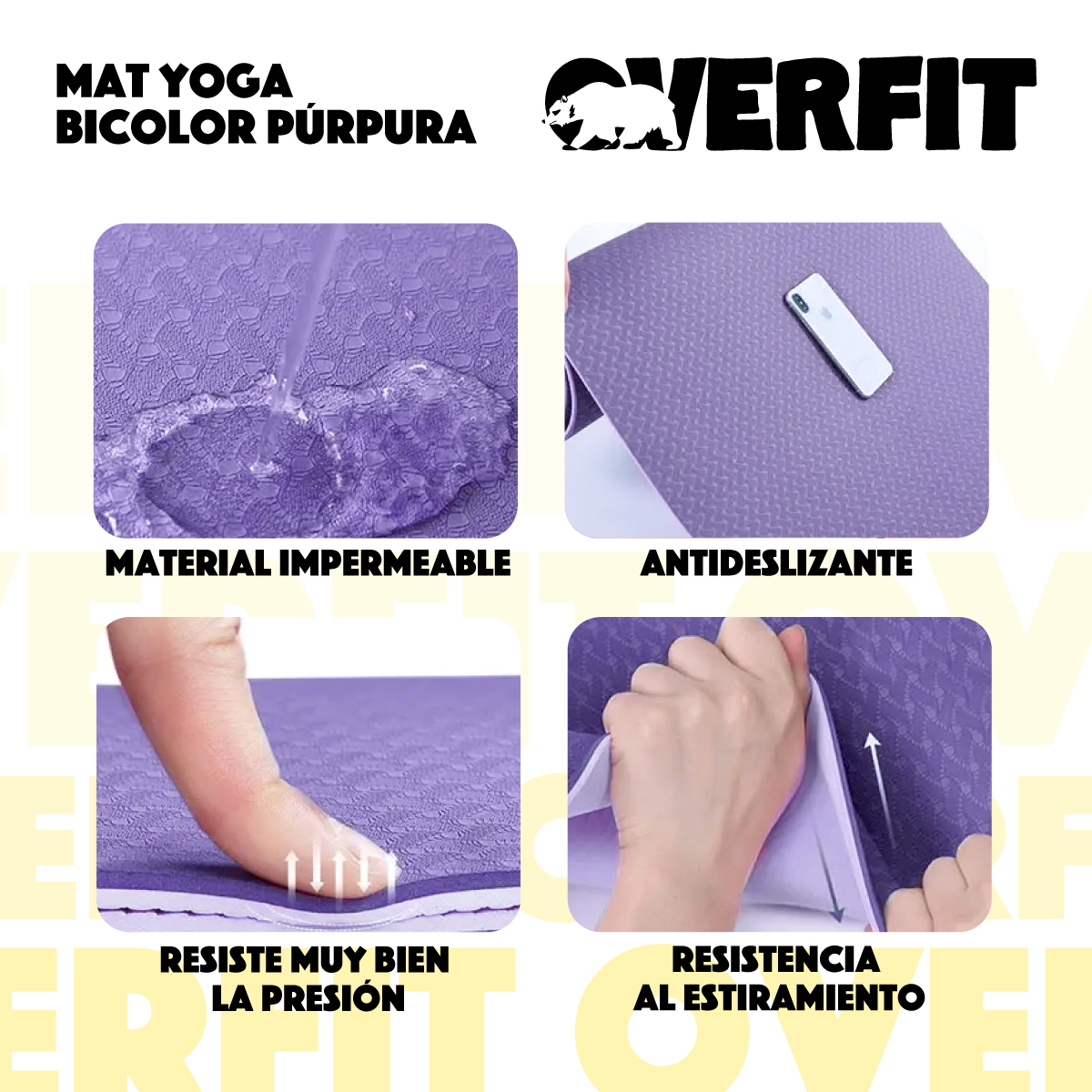 MAT YOGA TPE 6MM OVERFIT ALFOMBRA ALFOMBRA PILATES BICOLOR - 4