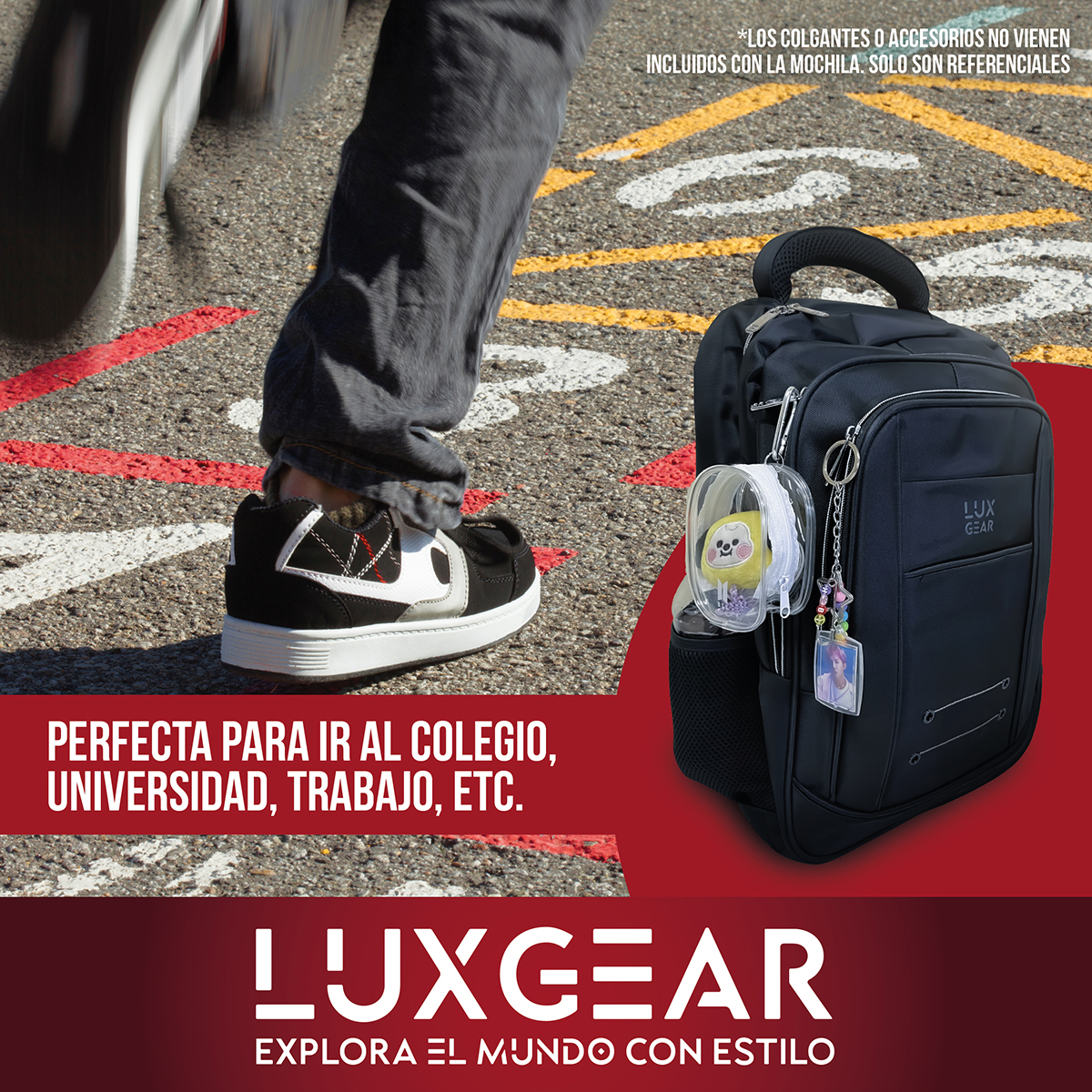 MOCHILA ESCOLAR NOTEBOOK NIÑOS INFANTIL LUXGEAR BOLSO 40L - 8