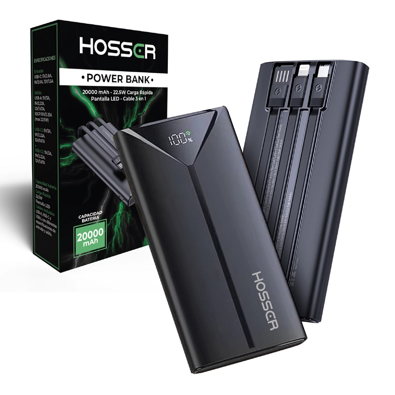 POWER BANK 20000MAH HOSSER CARGADOR PORTATIL CELULAR EXTERNO - 1