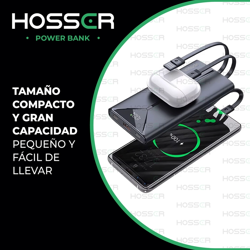 POWER BANK 20000MAH HOSSER CARGADOR PORTATIL CELULAR EXTERNO - 7