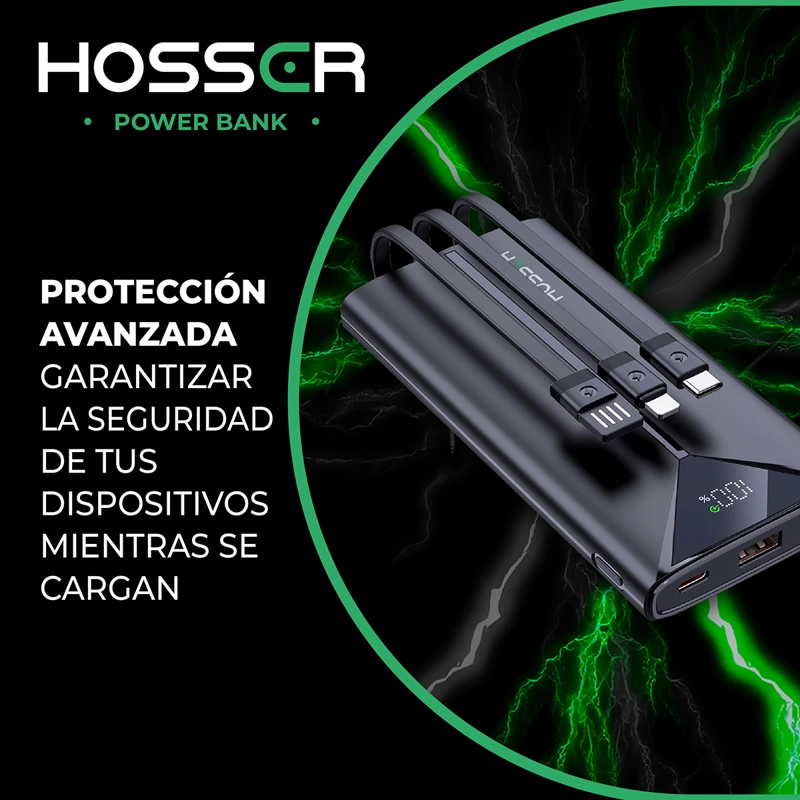 POWER BANK 20000MAH HOSSER CARGADOR PORTATIL CELULAR EXTERNO - 8