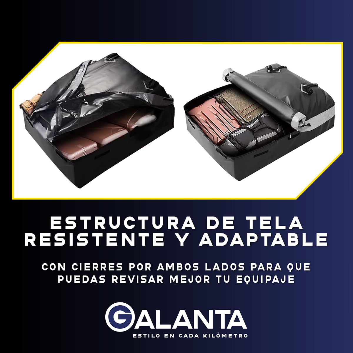BOLSO PORTA EQUIPAJE TECHO GALANTA AUTO 550L IMPERMEABLE - 5